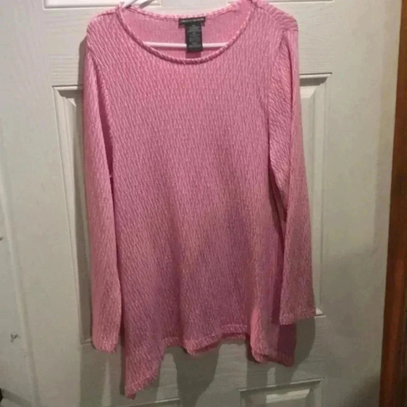 Chelsea & Theodore XXL pink and white lightweight knit sweater‎ - Picture 1 of 6
